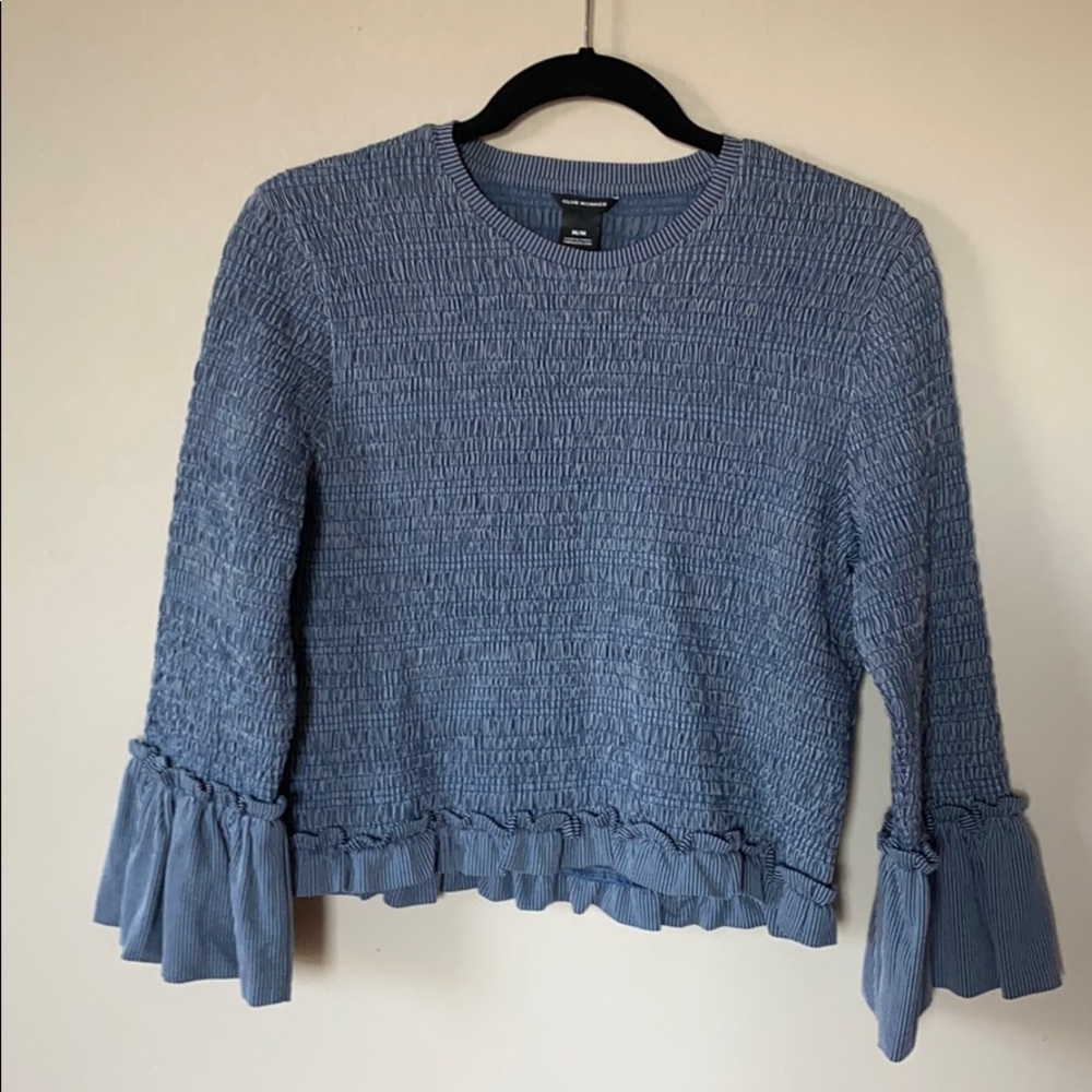 Club Monaco Navy/White rushed top